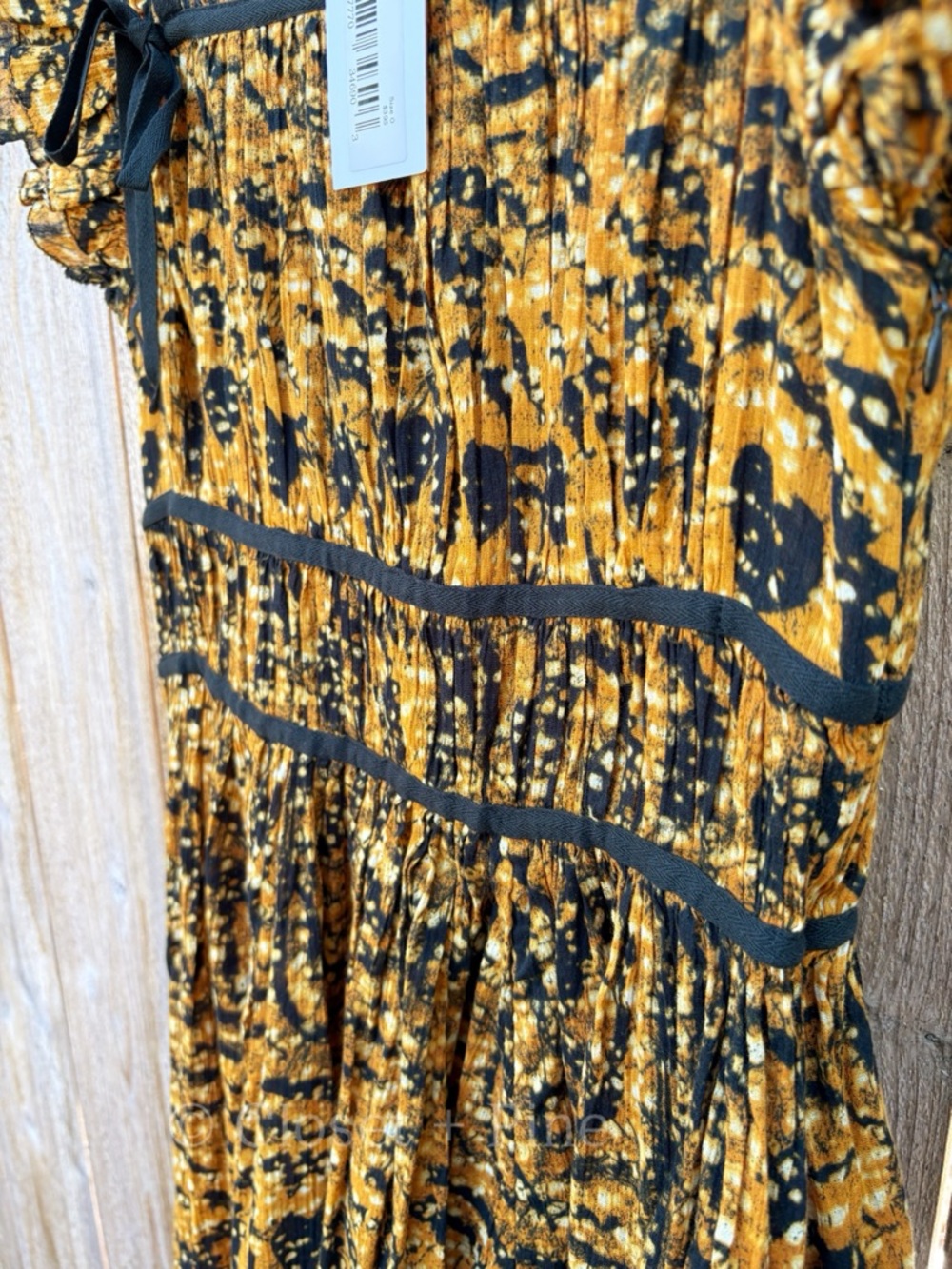 Ulla Johnson Amari Dress Marigold‎ Size 0 NWT Midi Orange Black - Picture 9 of 17